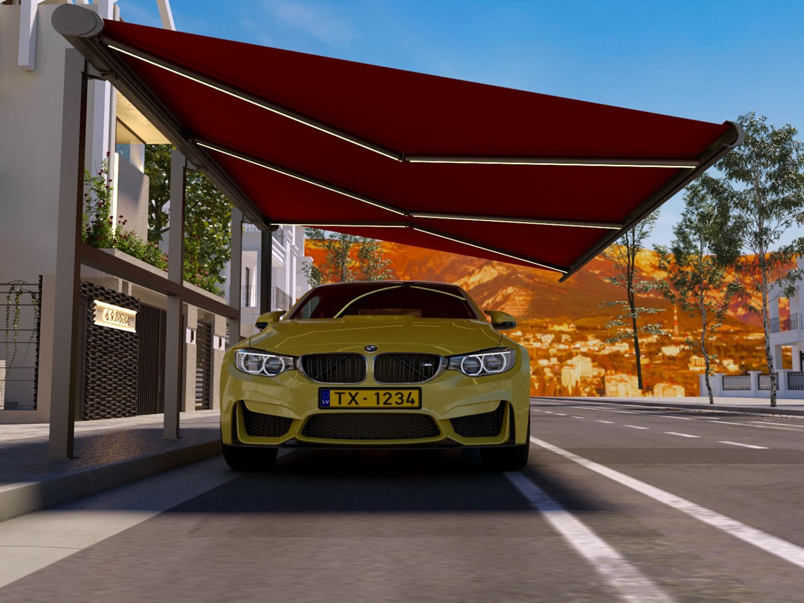 retractable car parking awnings in Pune