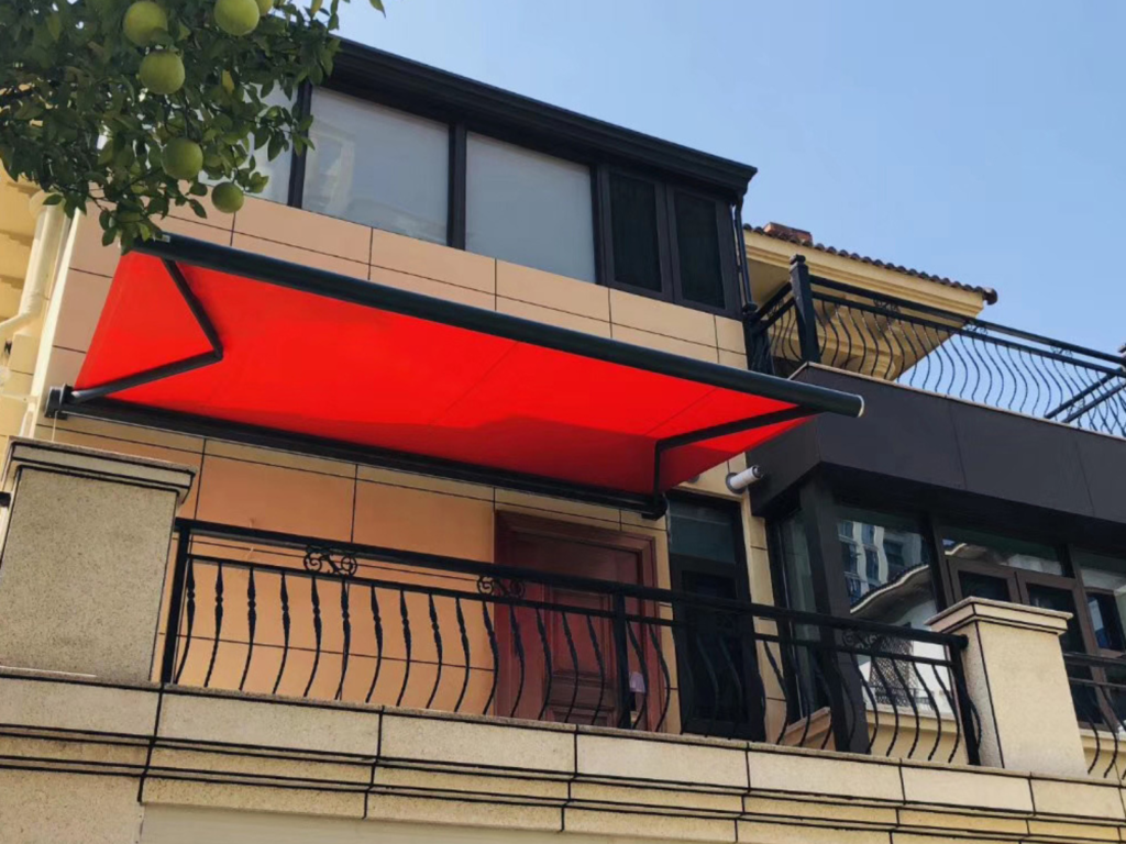 red retractable awnings for balcony in Pune
